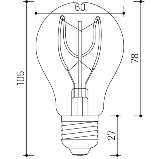 MINALOX LED Filament lamp A60 E27/2W/24V/3000K Loxone Dimbaar