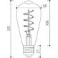 MINALOX LED Filament lamp ST58 E27/4W/24V/3000K Loxone Dimbaar