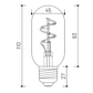 MINALOX LED Filament lamp T45 E27/2W/24V/3000K Loxone Dimbaar