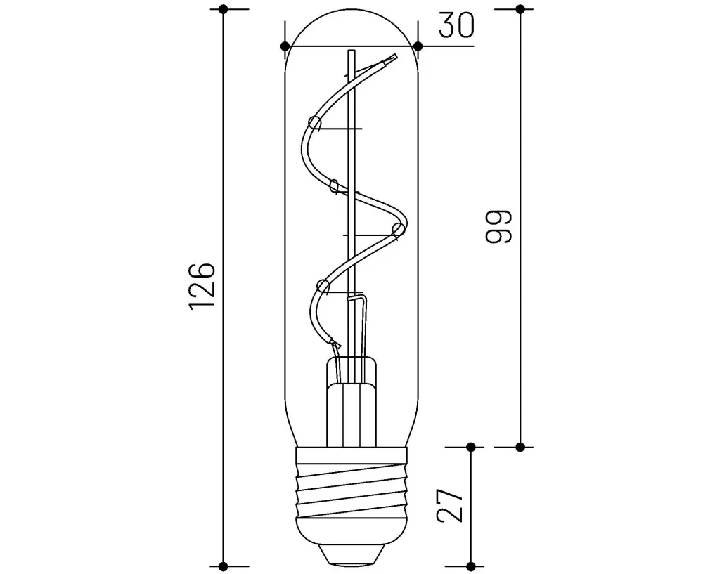 MINALOX_stmievatelna_LED_ziarovka_E27_T30_2W_360D_cira_DC24V_smarthome_rozmery.webp