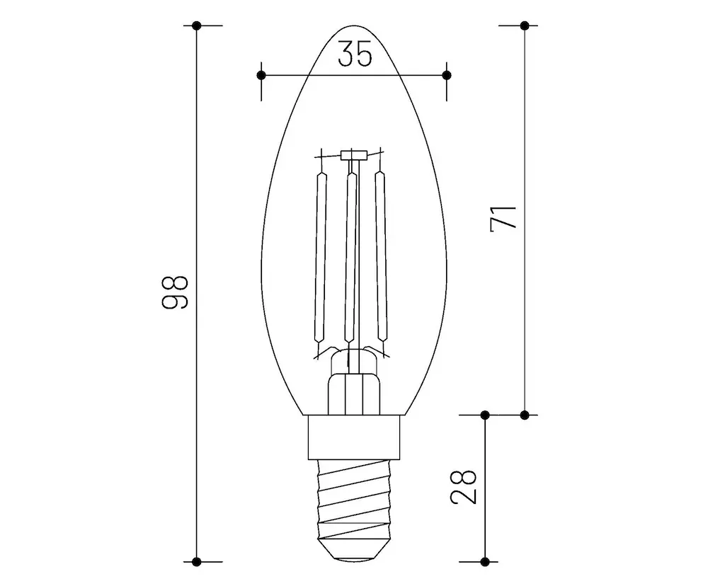 MINALOX_stmievatelna_LED_ziarovka_E14_3,6W_WW_DC24V_smarthome_podorys_rozmery.webp