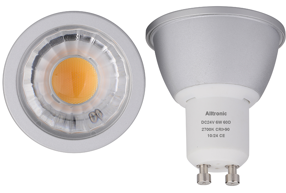 [1675-006-2700] 24V GU10 6W 60° PWM DIM. 2700K 600Lm