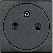 [L4142AF] BTICINO - LivingLight - Contactdoos vlak 2P+A 16A 250V 2 modules steekklemmen antraciet