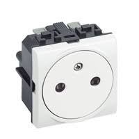 [N4142AF] BTICINO - LivingLight - Contactdoos vlak 2P+A 16A 250V 2 modules steekklemmen wit