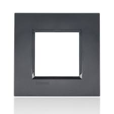 [LNA4802AR] BTICINO - LivingLight - Rechthoekige afdekplaat 2 modules antraciet