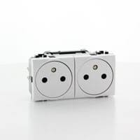[N4142M2AF] BTICINO - LivingLight dubbel voorbekabelde vlakke contactdoos 2x 2P+A 16A 250V wit