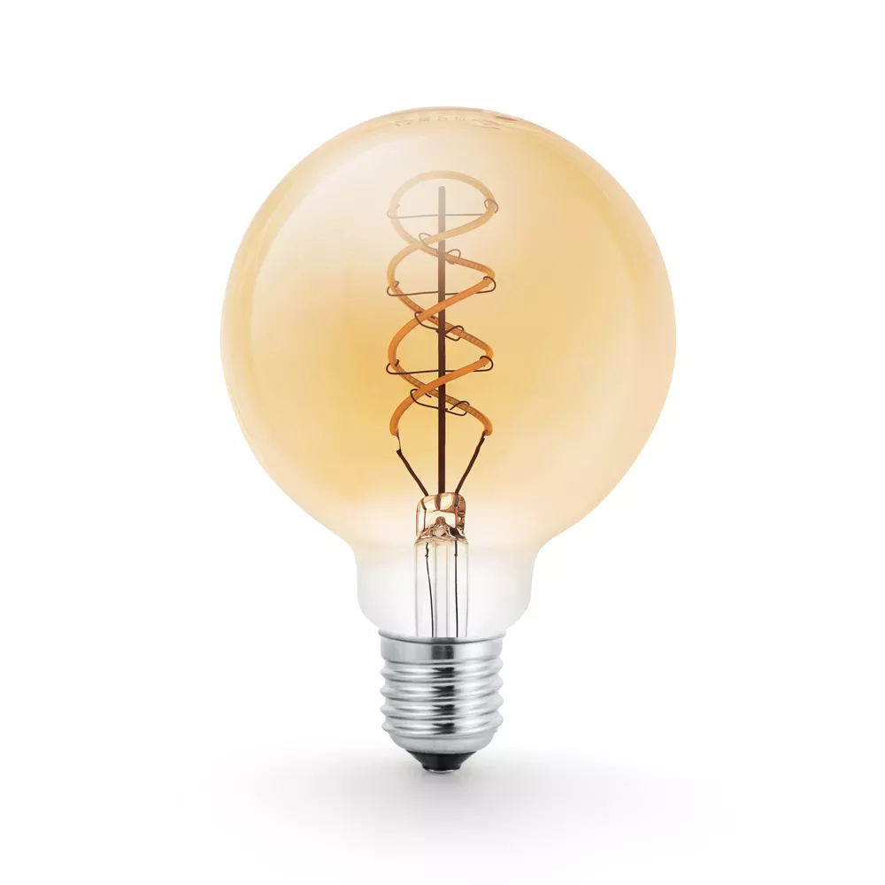 [LBG95FSG/E27/3.6W/24V/WW] MINALOX LED Filament lamp G95 E27/3.6W/24V/WW Smoky Gold Loxone Dimbaar