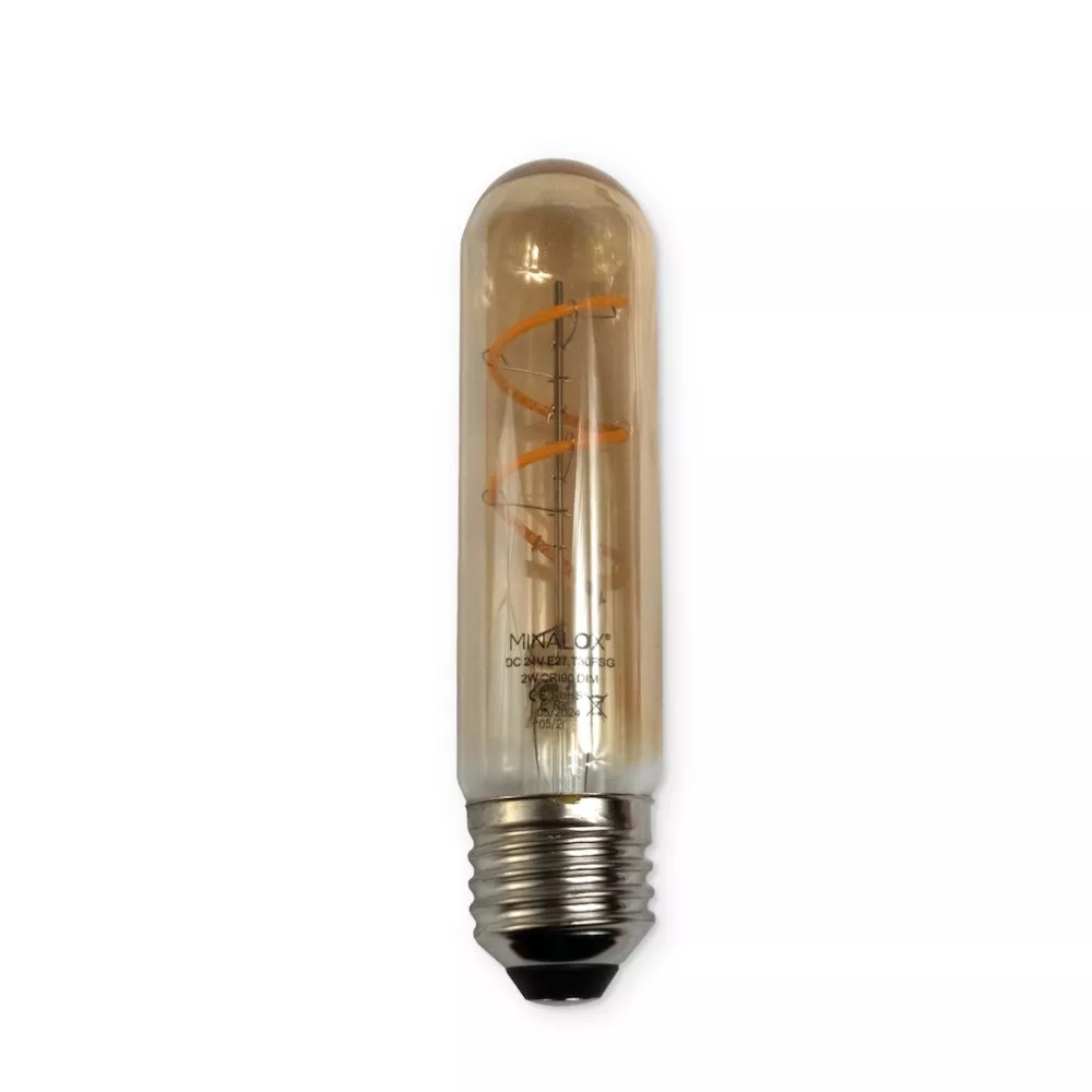 [LBT30FSG/E27/2W/24V/WW] MINALOX LED Filament lamp Smoky Gold T30 E27/2W/24V/WW Loxone Dimbaar