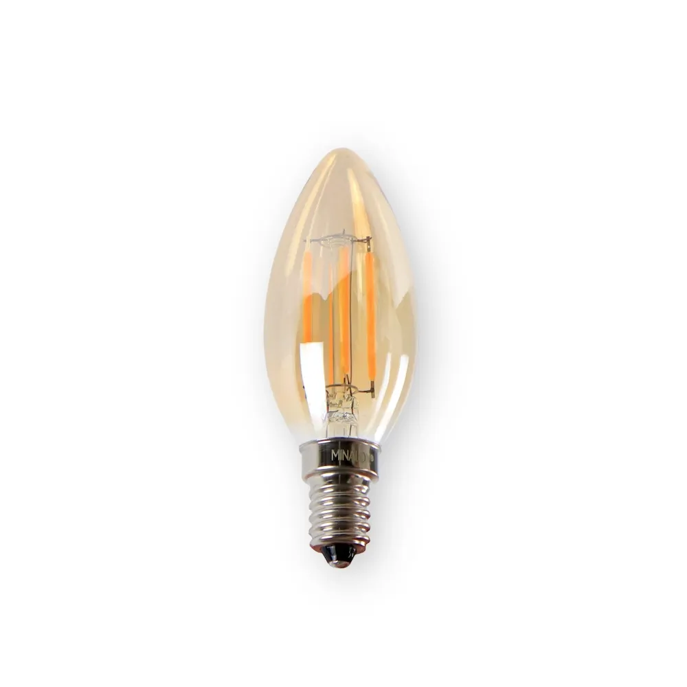 [LBC35FSG/E14/3.6W/24V/WW] MINALOX LED Lamp C35 E14/3.6W/24V/WWSmoky Gold Loxone Dimbaar