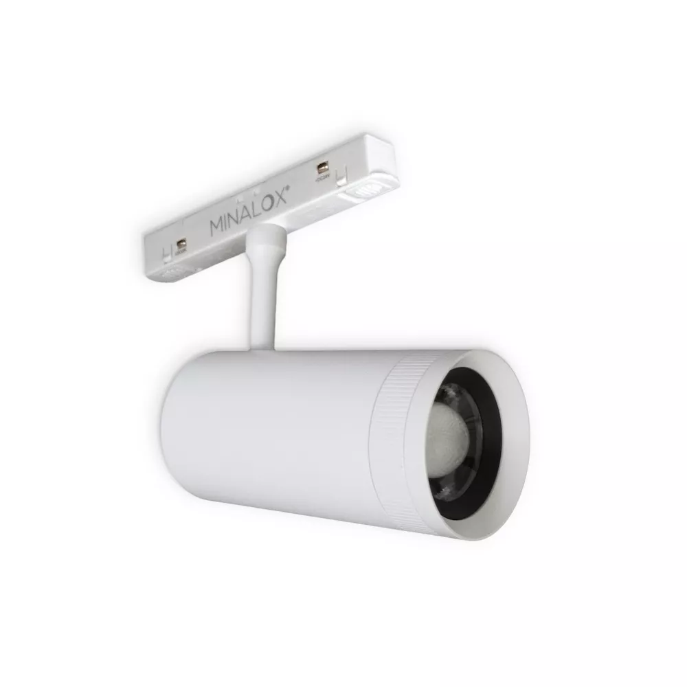 [MNLX-FC0848/12W/24V/15-55D/1800/4500/WH] MINALOX RAILSPOT 15-55° instelbaar FC0848 DualWhite 12W 24V White Loxone dimbaar