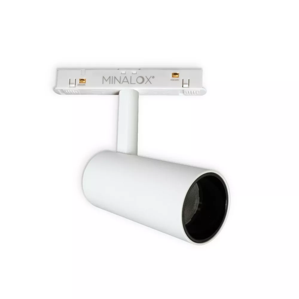 [MNLX-FC0548/12W/24V/36D/1800/4500/WH] MINALOX RAILSPOT 36° FC0548 DualWhite 12W 24V 1800-4500K White Loxone dimbaar