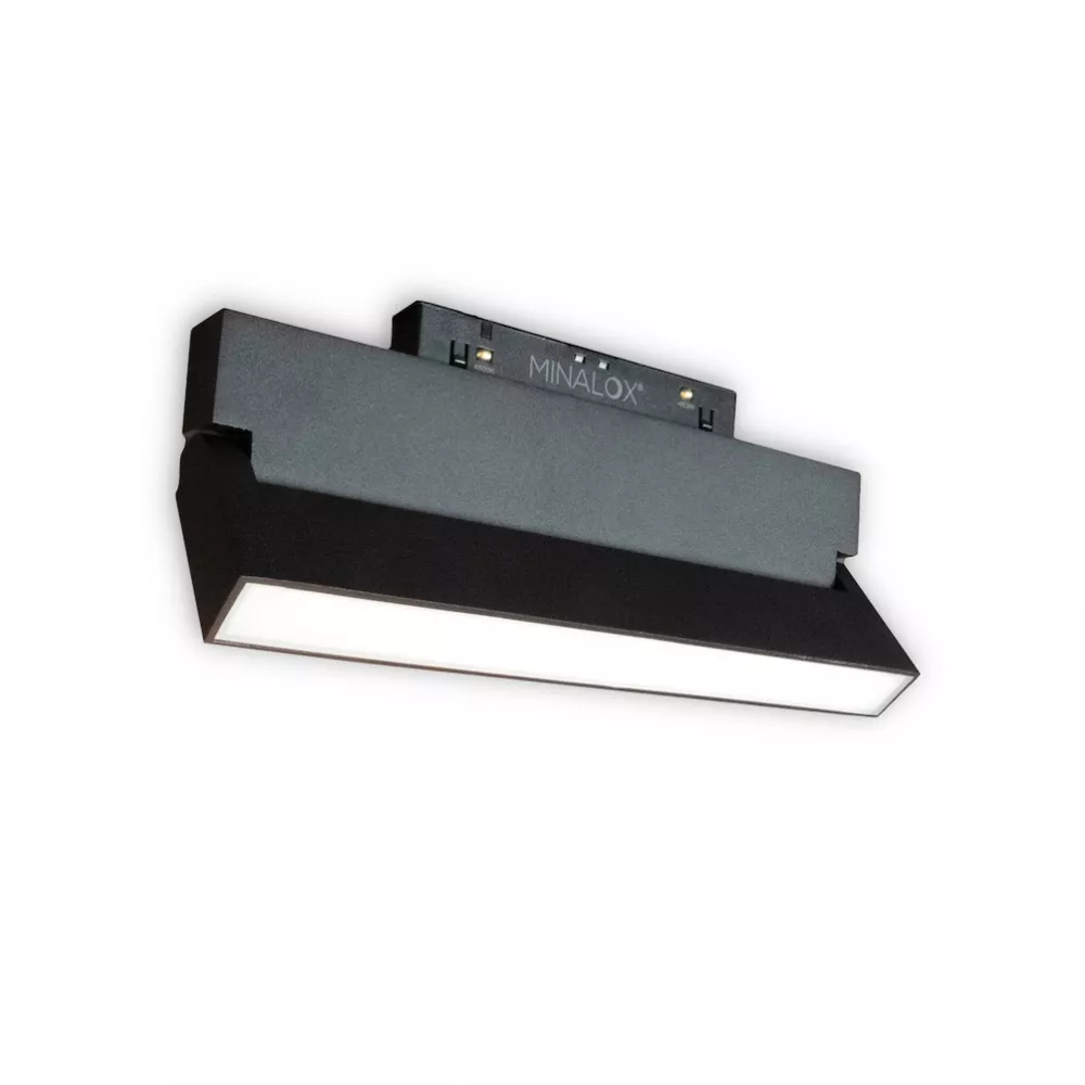 [MNLX-FC12ZD/12W/24V/120D/1800/4500/BK] MINALOX RAILSPOT Kanterlbaar Lineair  120° FC12ZD DualWhite 12W 24V 1800-4500K Black Loxone dimbaar