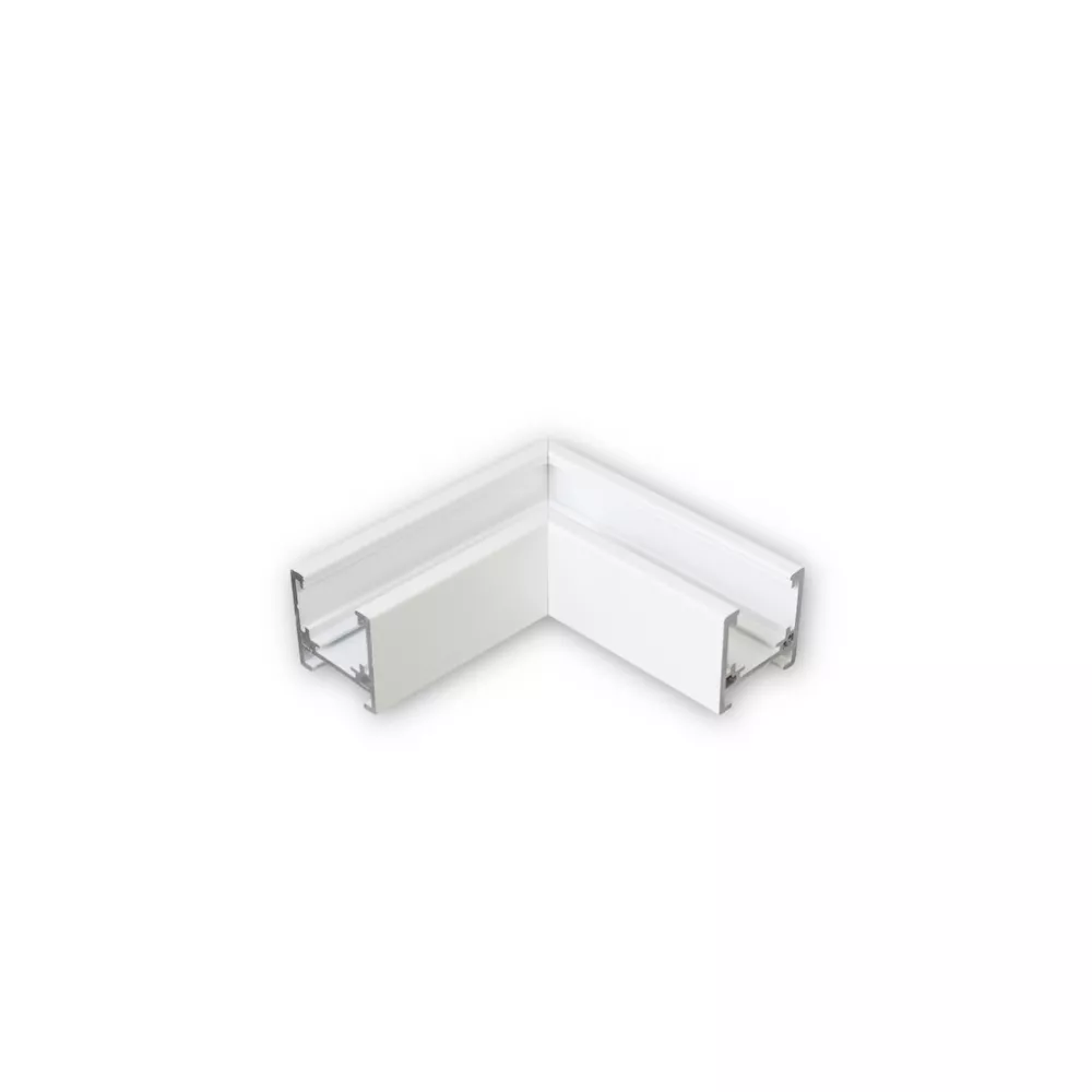 [MNLX-MT483/WH] MINALOX RAILSYSTEEM "L" CONNECTOR HORIZONTALE RICHTING Wit MT-serie