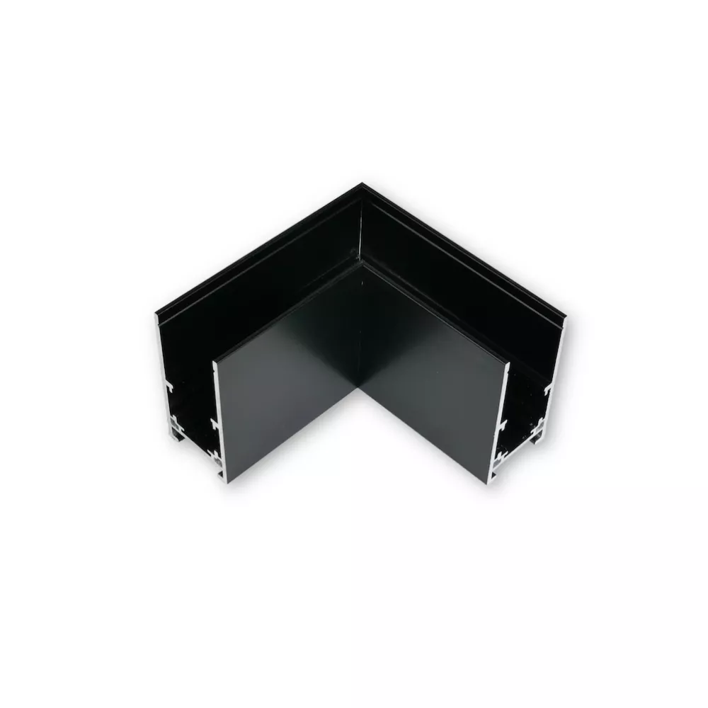[MNLX-MT483/BK] MINALOX RAILSYSTEEM "L" CONNECTOR HORIZONTALE RICHTING Zwart MT-serie