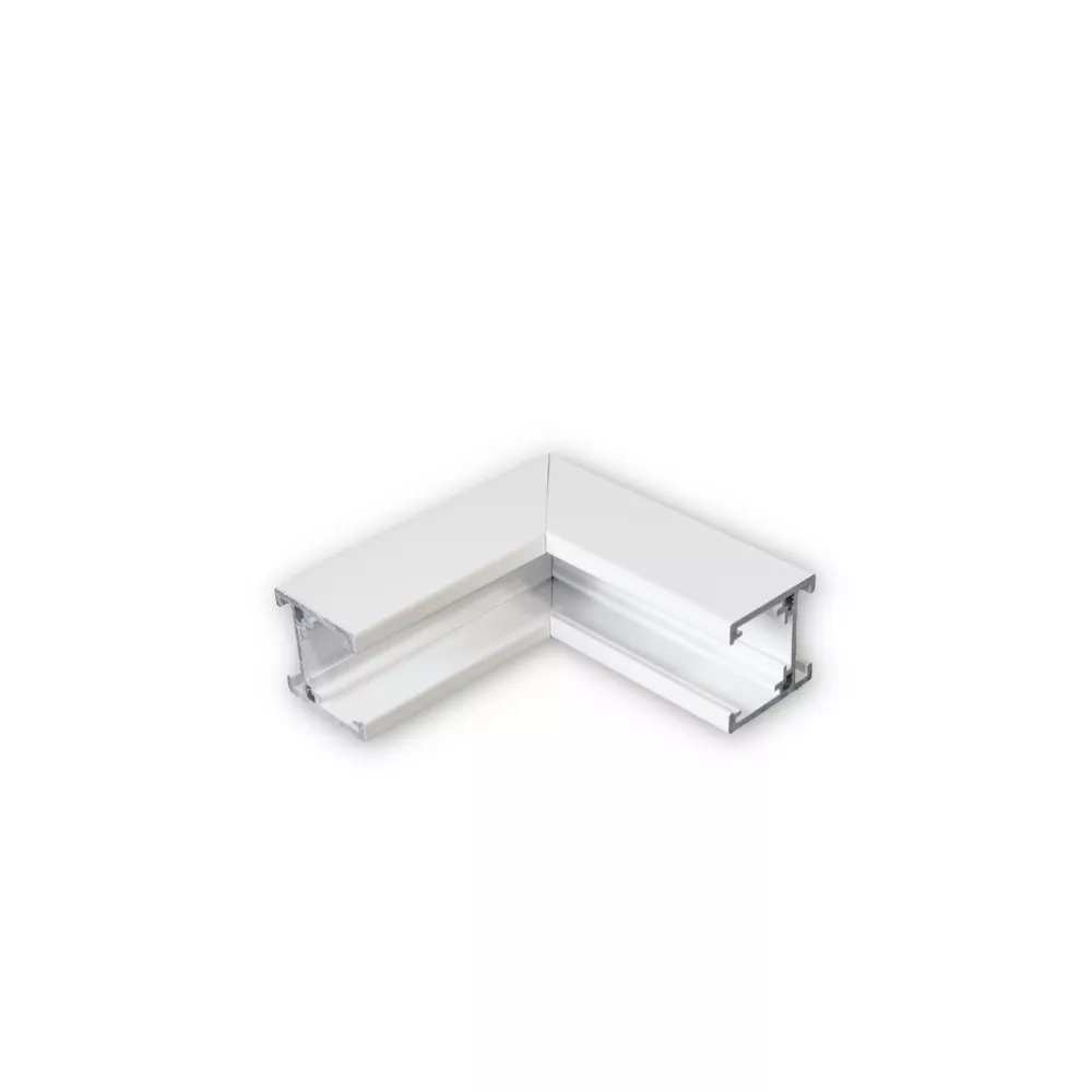 [MNLX-M482/WH] MINALOX RAILSYSTEEM "L" CONNECTOR Verticale Richting M-serie White