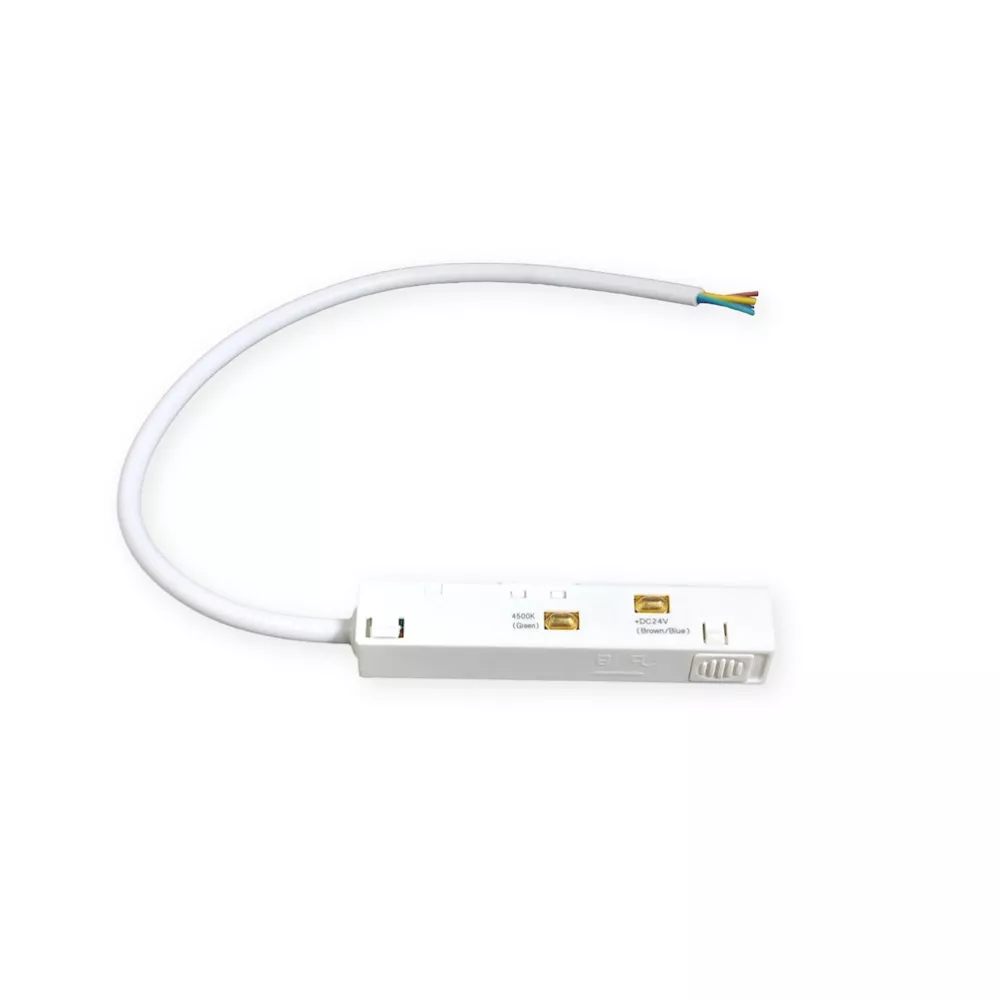 MINALOX RAILSYSTEEM VOEDINGSCONNECTOR Wit M/MT/EMT/RMT-series