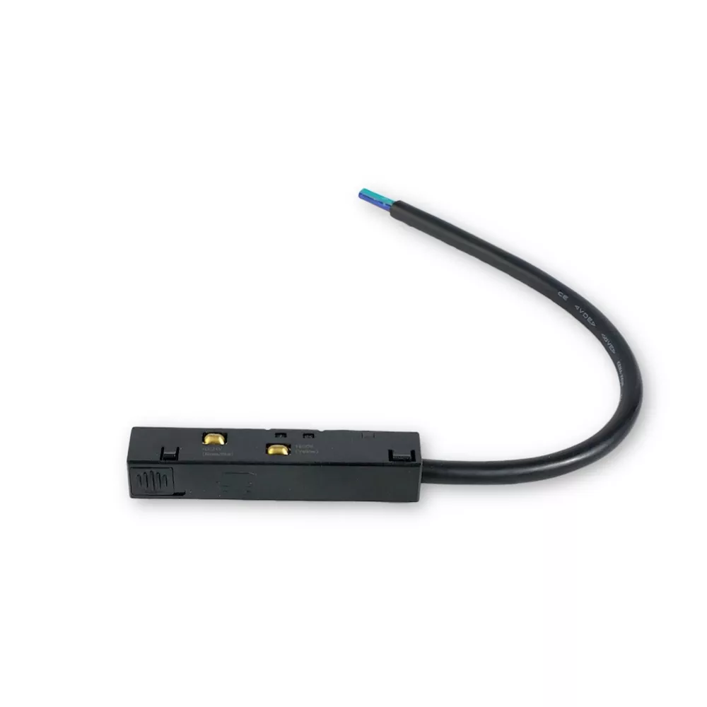 [MNLX-M112/BK] MINALOX RAILSYSTEEM VOEDINGSCONNECTOR Zwart M/MT/EMT/RMT-series