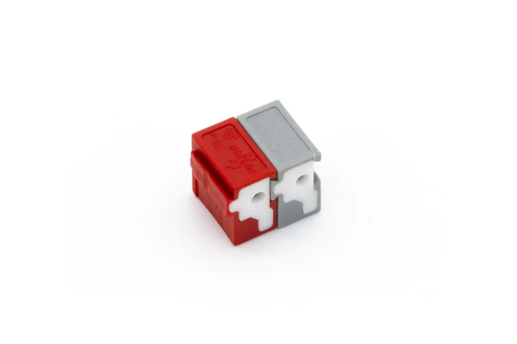 [000608] Loxone Duwbare steekklem rood/grijs