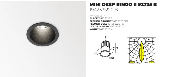 [19423.9220B] DELTA LIGHT - MINI DEEP RINGO II 92725 B - 19423 9220 B