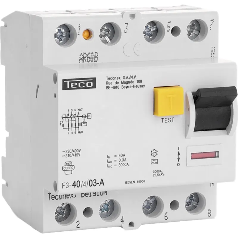 Teco differentieelschakelaar 4P 40A 300mA Type A